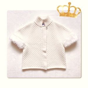 Janie & Jack Knit Sweater w Faux Fur Trim Size 3